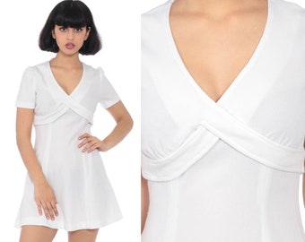 Empire Mini Dress White